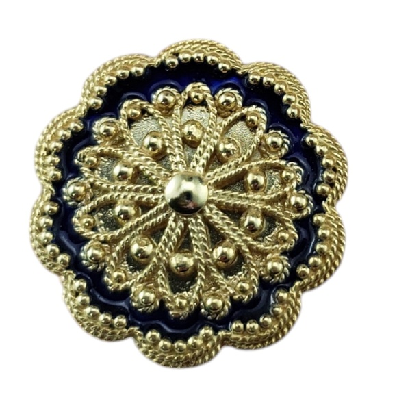 18 Karat Yellow Gold Floral Rope and Bead Design Ring Size 5 #20577 - Picture 1 of 8